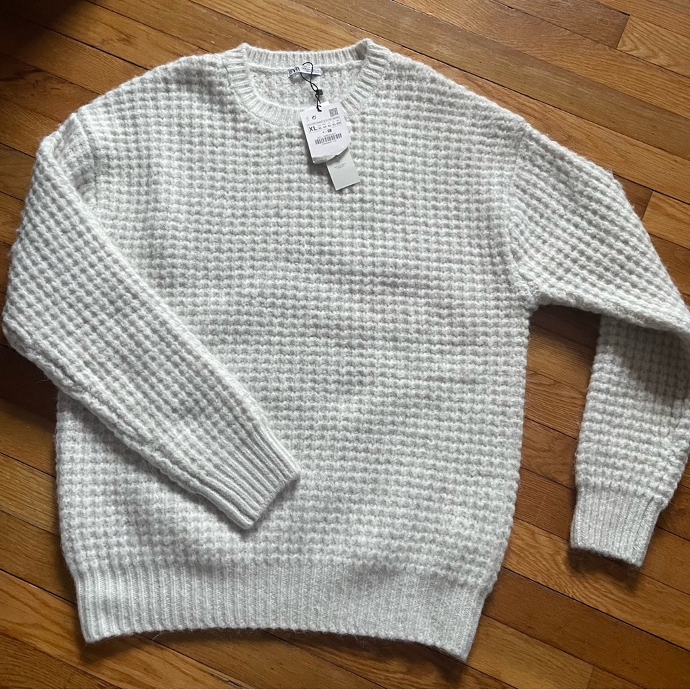Zara Womens Purl Knit Sweater, XL